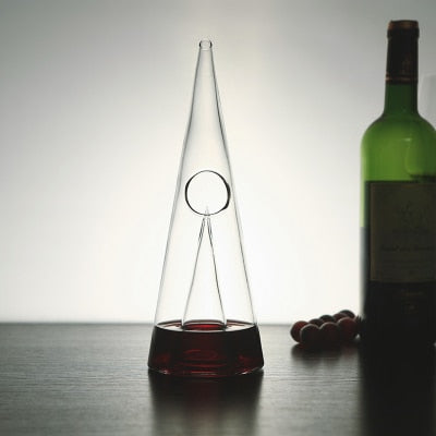 Sleek Pyramid-Shaped Wine Carafe