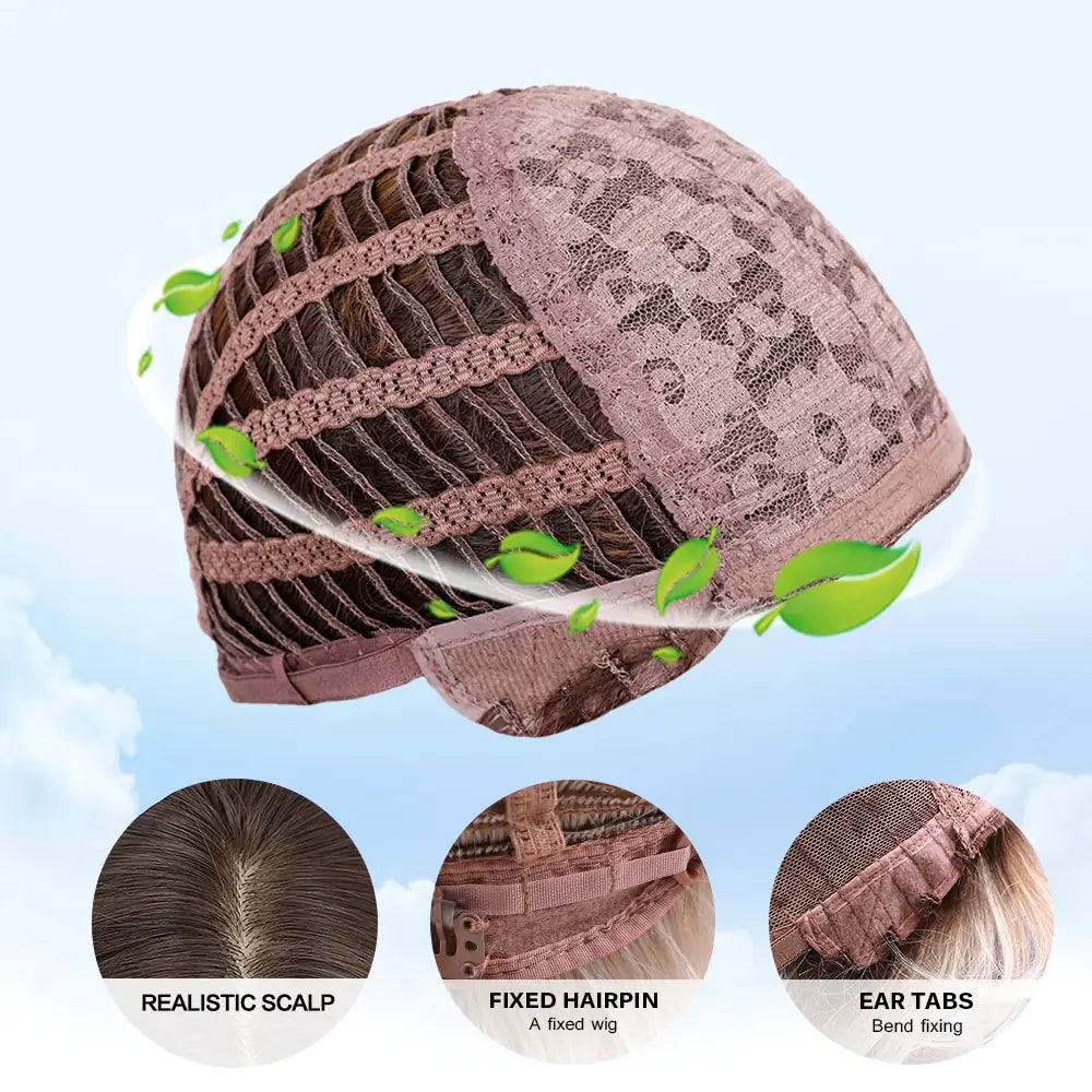 Synthetic Long Straight Brown Blonde Wig