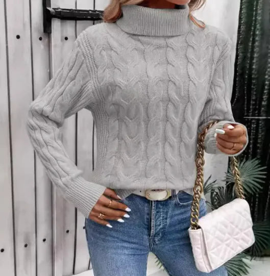 Cable-knit Turtleneck Sweater
