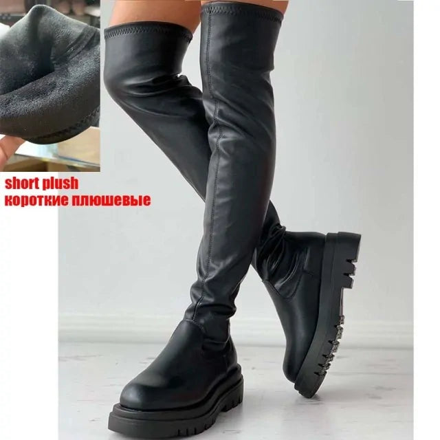 Trendy Over-the-Knee Platform Boots