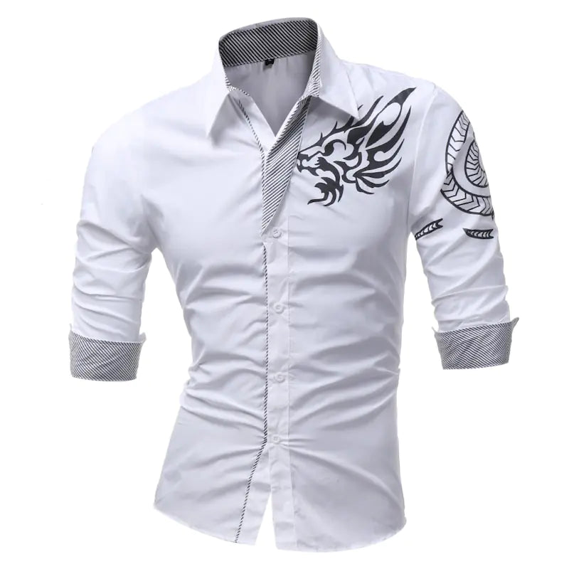 Long-Sleeved Dragon Dress Shirt