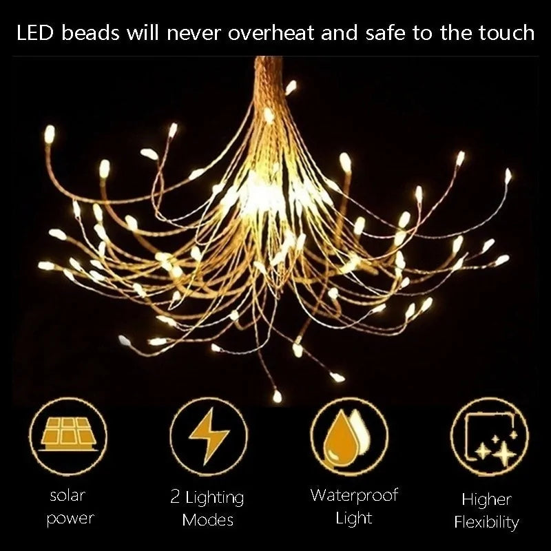 Garden Dandelion Fireworks Solar LED Lights