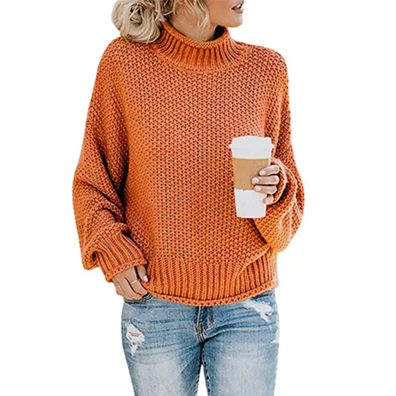 Women's Loose-Fitting Solid Knit Pullover