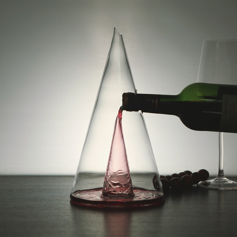 Transparent Glass Pyramid Wine Decanter