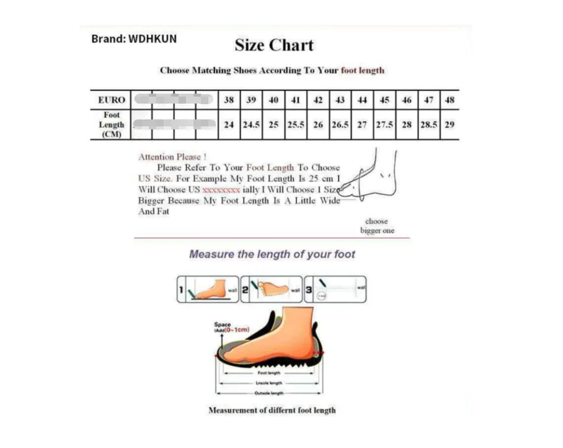 Industrial Safety Boots Size Chart