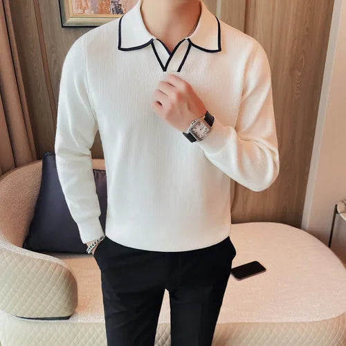 Men's Denim Solid Colour Long Sleeve Shirt