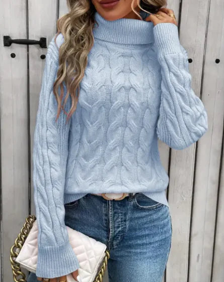 Cable-knit Turtleneck Sweater