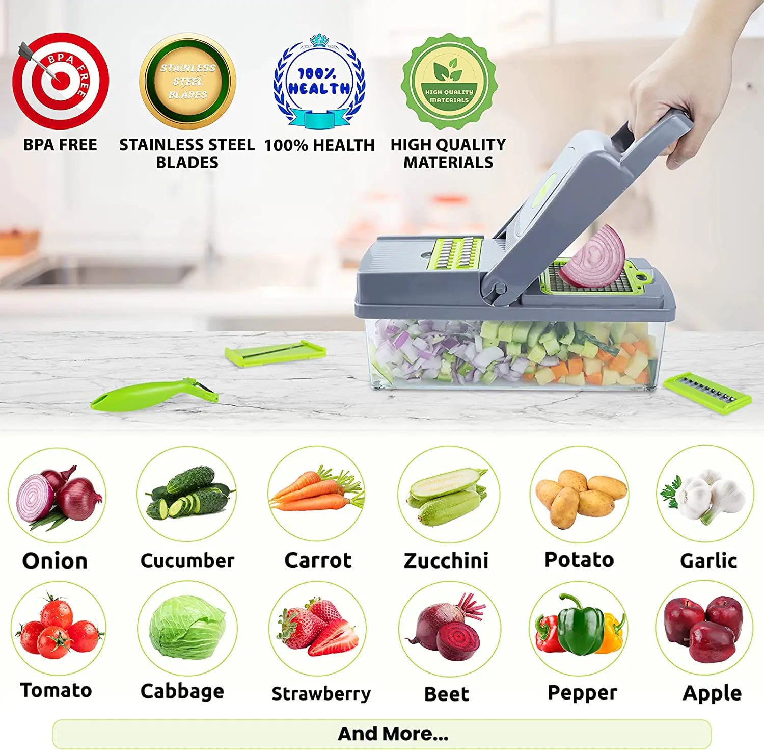 Multifunctional Vegetable Dicer Grater Slicer Chopper