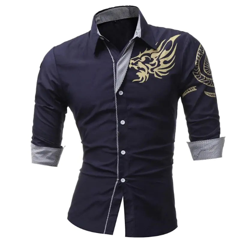 Long-Sleeved Dragon Dress Shirt