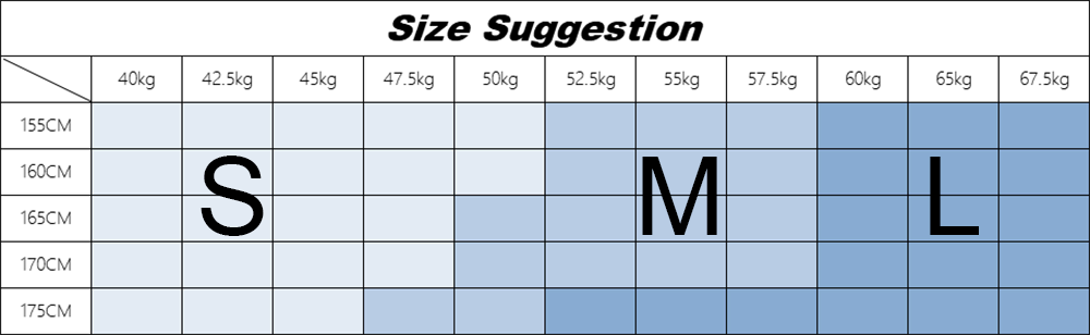 Quality Yoga Set for Women Size Chart