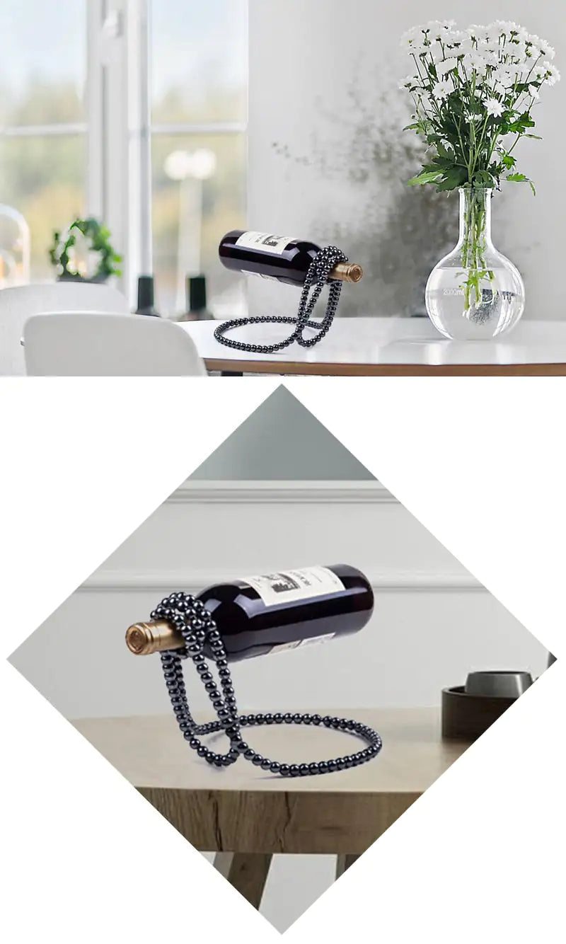 Glamorous Pearl Necklace Wine Rack