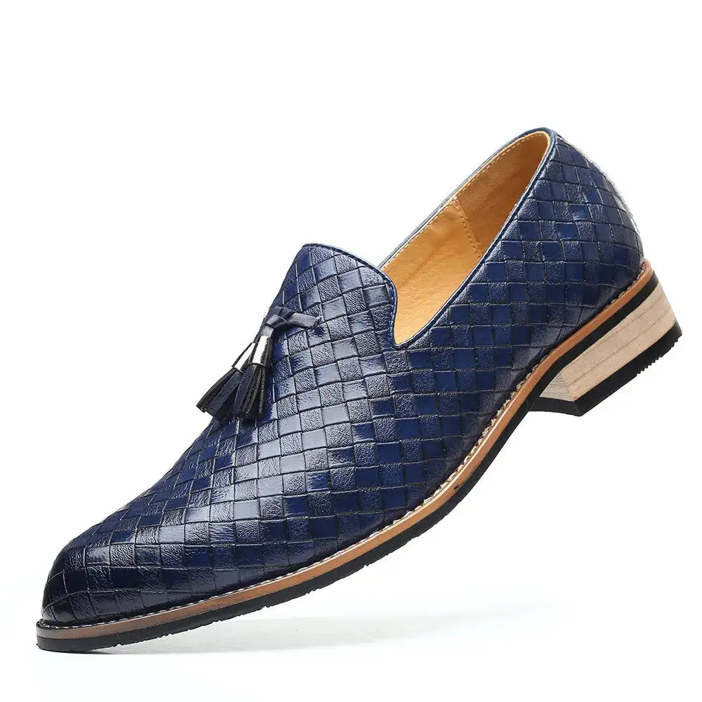 Men's Vintage Patterned Vegan Leather Loafers