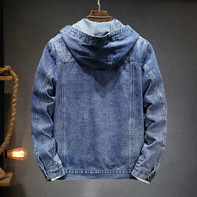 Men’s Trendy Denim Jacket with Hoodie
