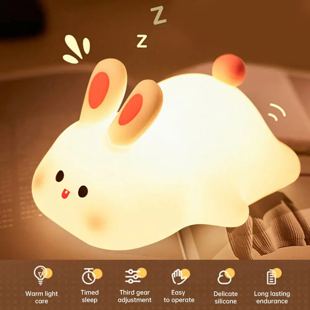 Cute Rabbit Bedside Silicon Lamp