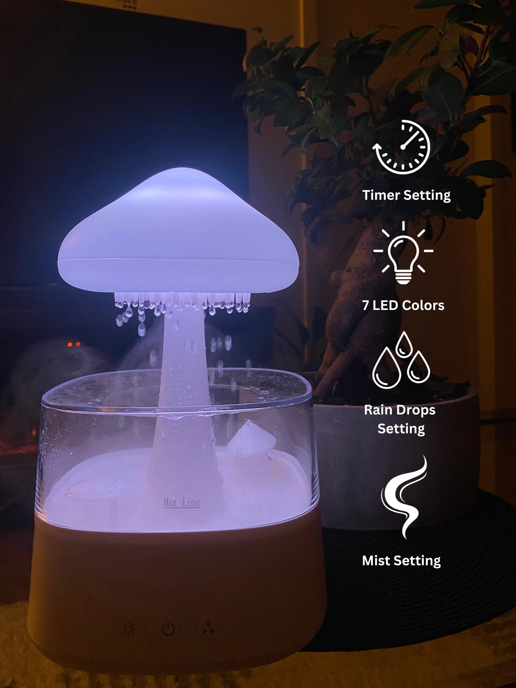 Mushroom Rain Cloud Indoors Air Humidifier