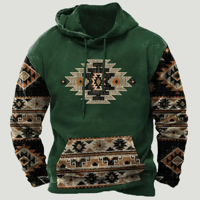 Tribal Western Patchwork Sweatshirt