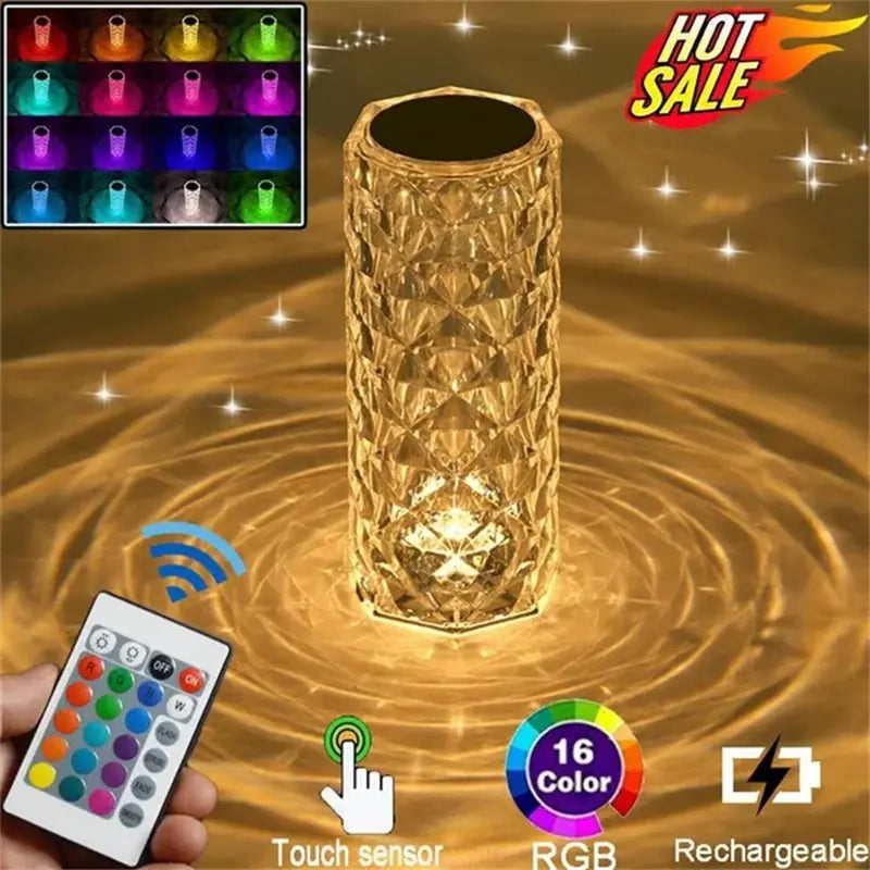 Multi-Colour LED Crystal Table Lamp