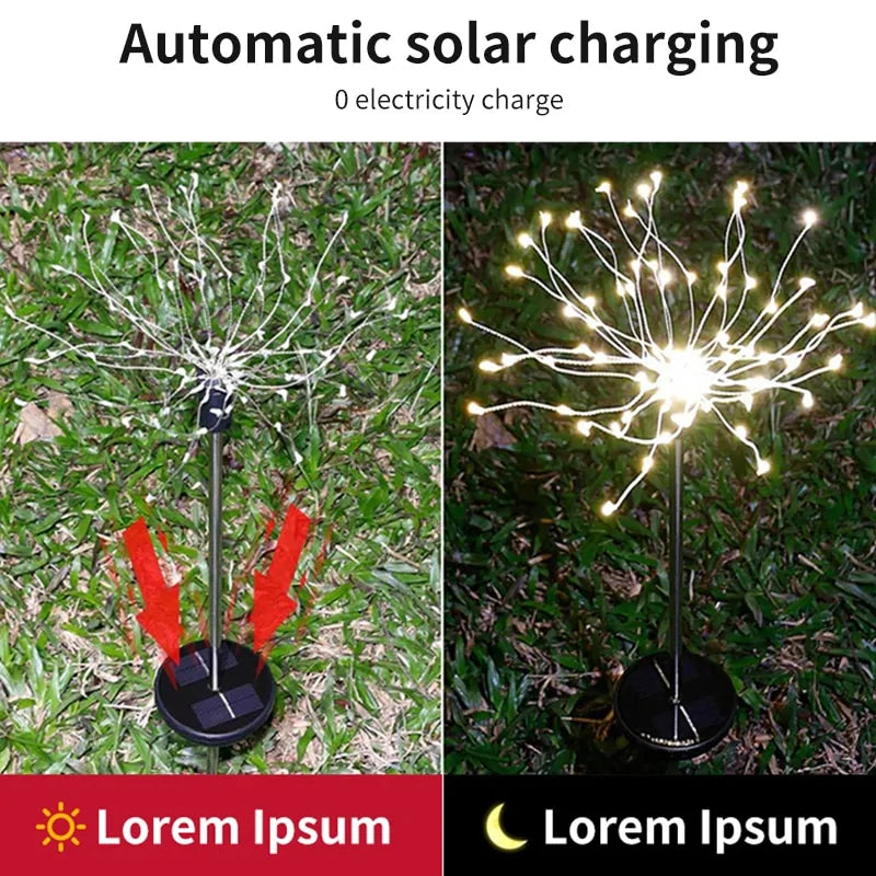 Garden Dandelion Fireworks Solar LED Lights