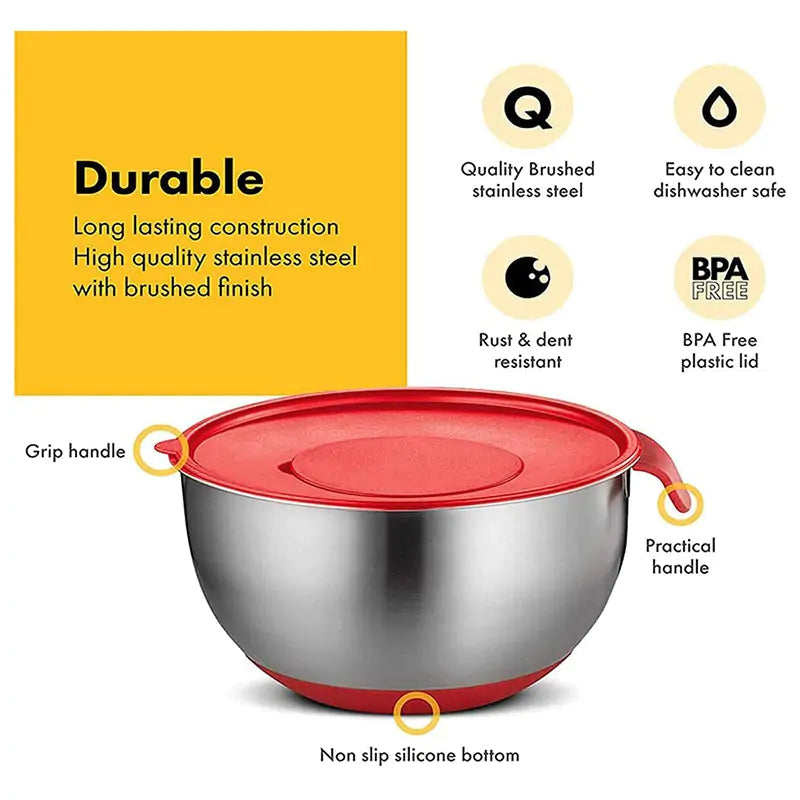 Stainless Steel Non-Slip Kitchen Bowls