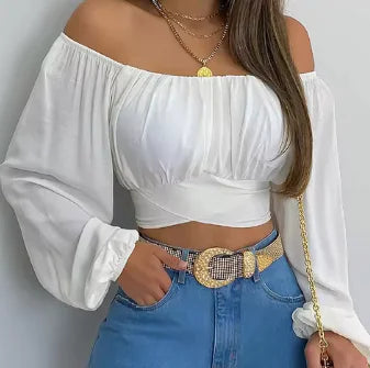 Women's Off Shoulder Printed Blouse