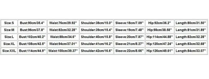 Women's Casual Pocket Jumpsuit Size Chart