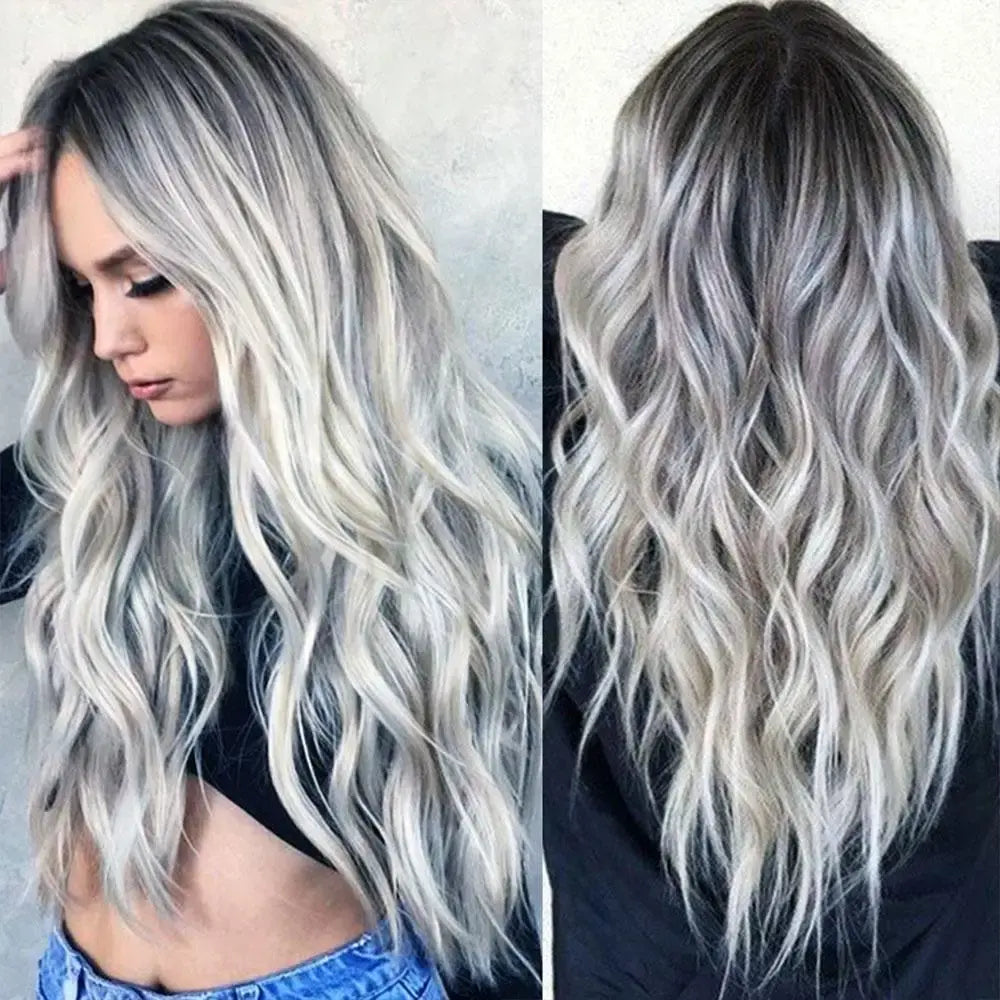 Ombre Long Hair Beauty Silver Wig