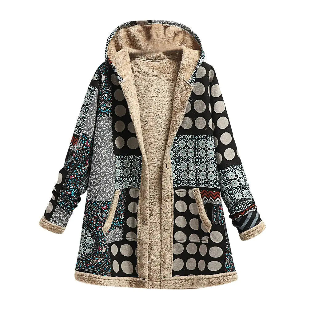 Patchwork Style Winter Coat