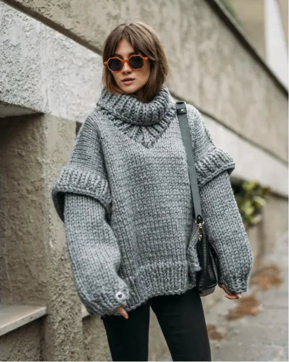 Classic Comfort: Fluffy Turtleneck Pullover