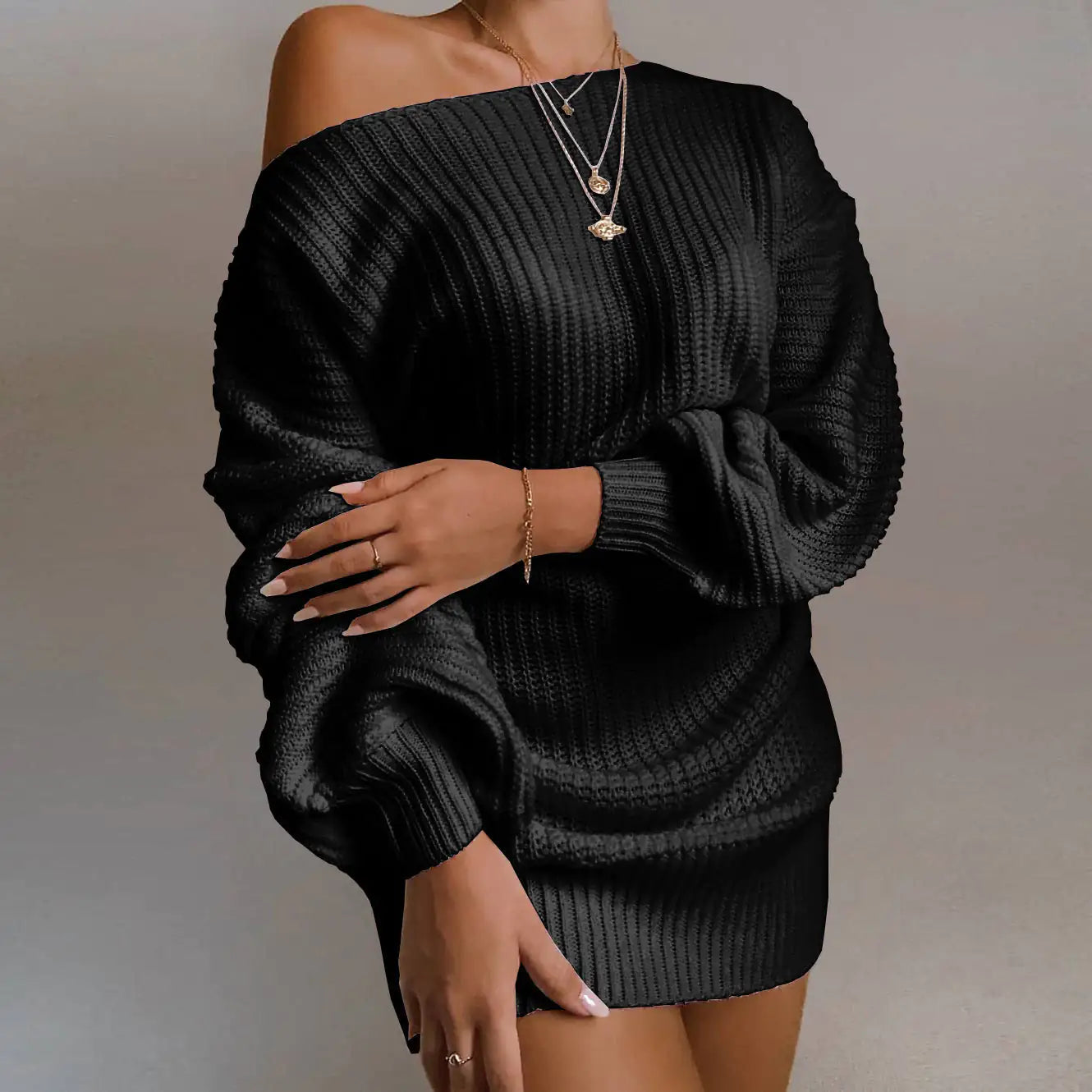 Women's Off-Shoulder Sweater Dress