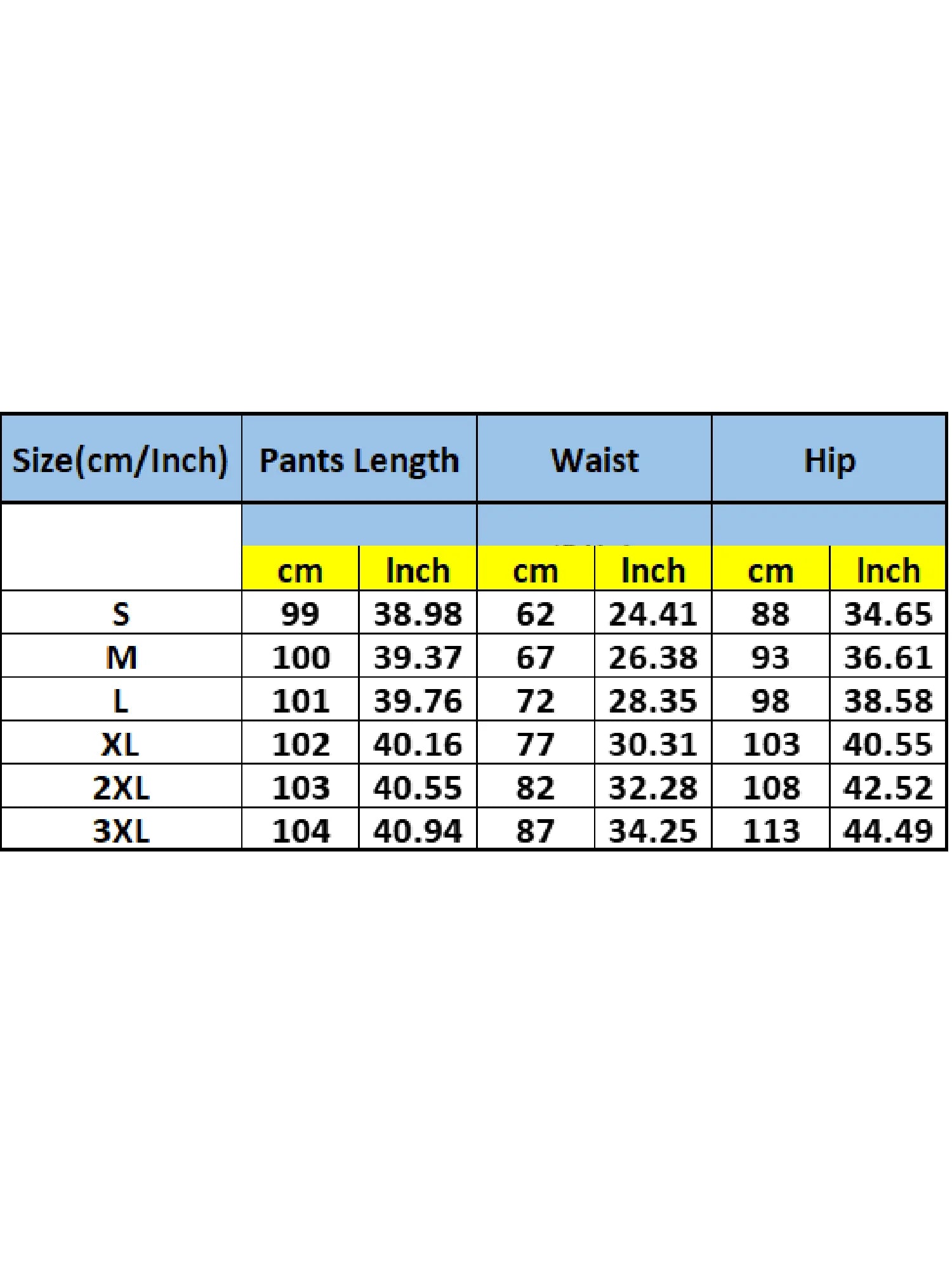 Women's Flare Ethnic Print Pants Size Chart