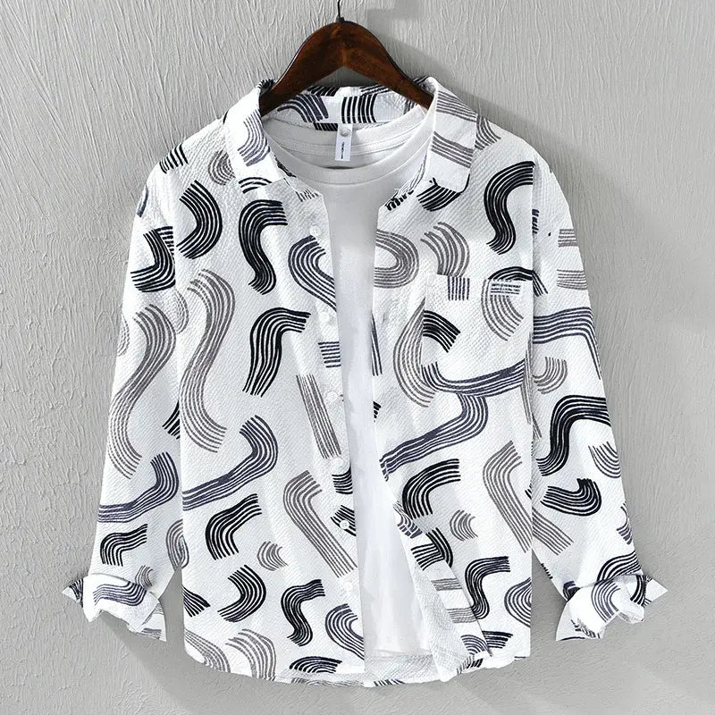 Men's Long Sleeve Fashion Printed Shirt