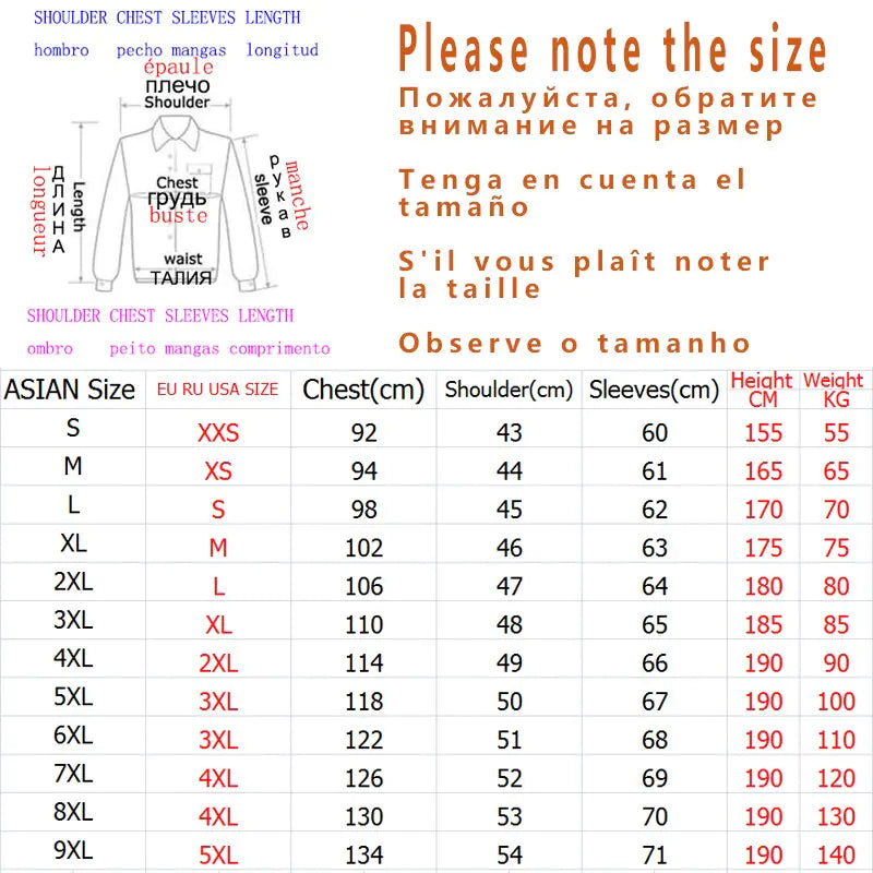 Men's Plus Size Fashion Denim Shirt Size Chart