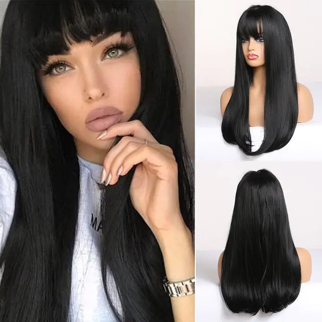 Synthetic Brown and Blonde Long Straight Wig