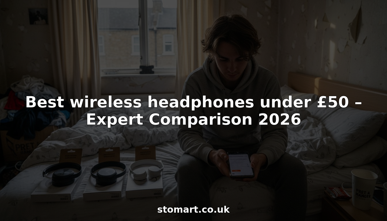 Person comparing affordable wireless headphones