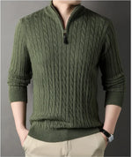 Fitted Striped Knit Polo Shirt