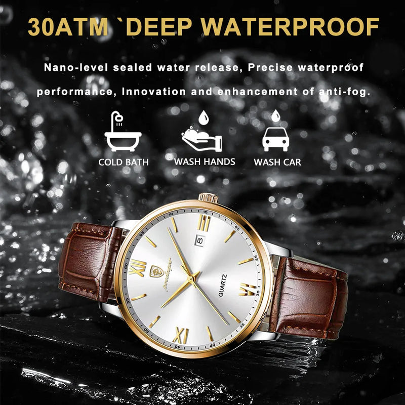 Leather Men's Quartz Luxury Watch