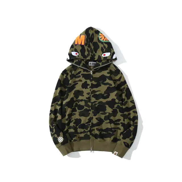 Camoflage hoodie with a white cat graphic and “NOT TODAY” text.