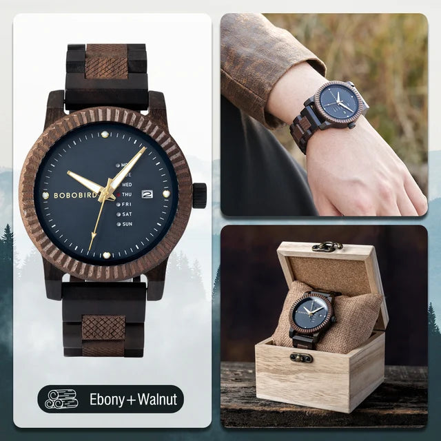 Quartz Wooden Wristwatch