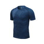 Navy blue short-sleeve athletic T-shirt.
