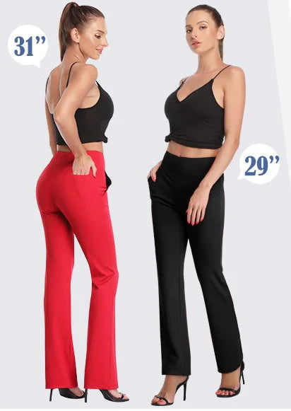 Knit Flare Pants with Side Pockets for Women