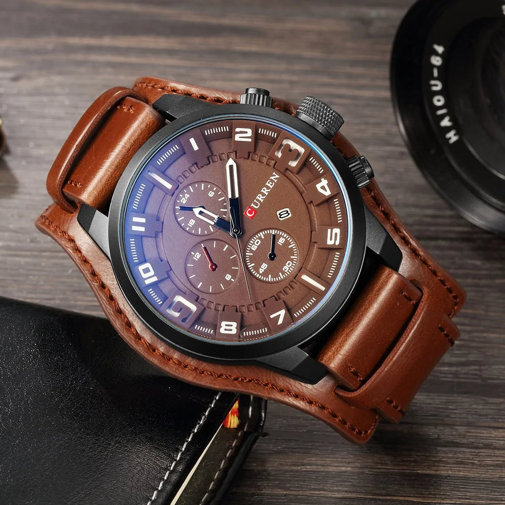 Water Resistance Quartz Leather Wristwatch