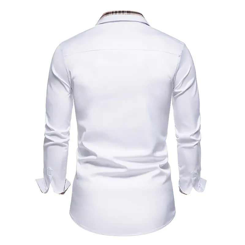 Men's Patchwork Slim Fit Formal Shirt