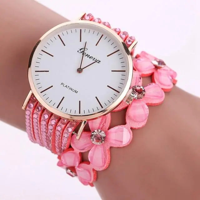 Geneva Flower Elegance Wrist Watch