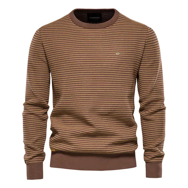 Trendy Spliced Cotton Jumper for Men