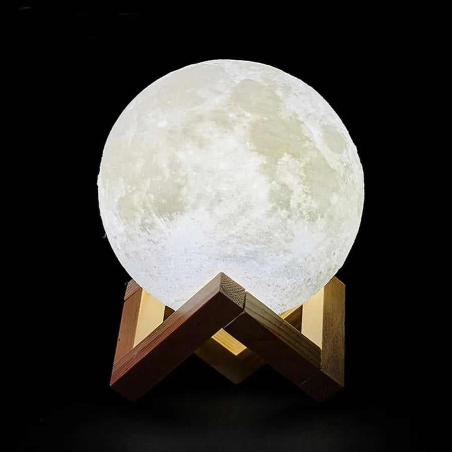 LED Moon Lamp with Rechargeable Battery and Custom Print