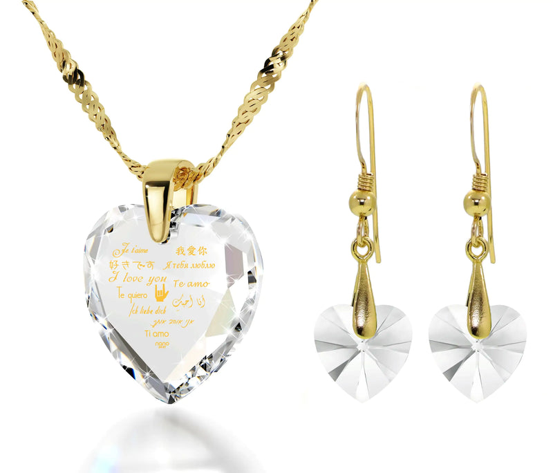 I Love You Gold Necklace Set