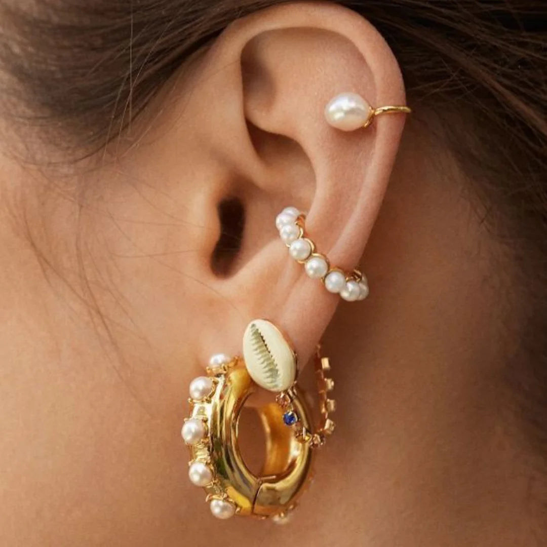 Water Pearls Dee Ear Cuffs