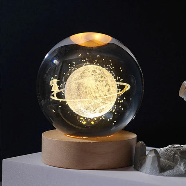 Sophisticated 3D Moon Crystal Ball Night