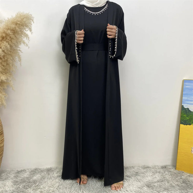 Stylish Women's Sleeveless Dress & Cardigan Combo