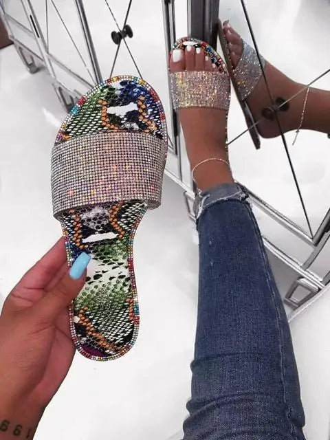 women's sparkly slides